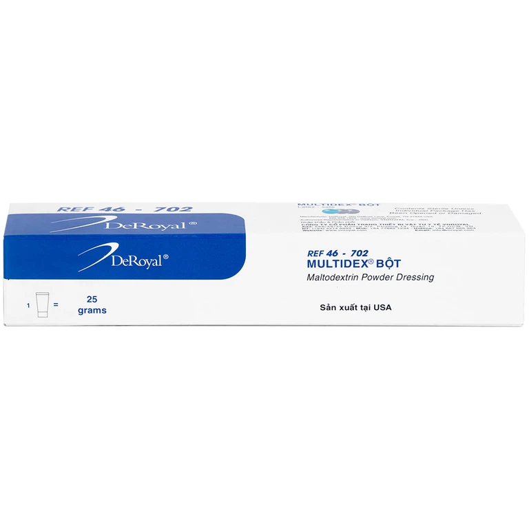 Bột Multidex 25g DeRoyal hỗ trợ điều trị viêm nhiễm da, làm lành các vết loét mãn tính