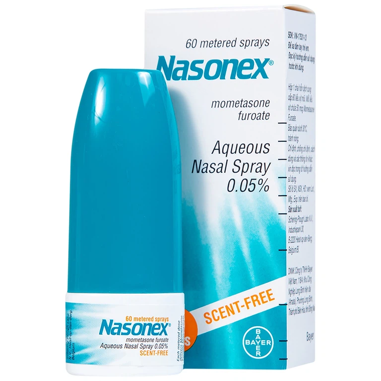 Thuốc xịt mũi Nasonex Bayer điều trị viêm mũi dị ứng (60 liều)