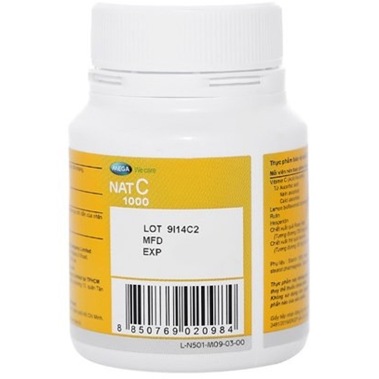 Viên uống Nat C 1000 cung cấp vitamin C cho cơ thể, tăng cường sức đề kháng (30 viên)