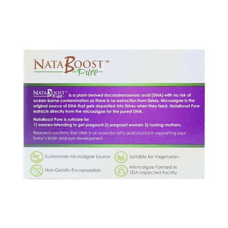 Viên uống NataBoost Pure bổ sung DHA cho phụ nữ mang thai, đang cho con bú (3 vỉ x 10 viên)