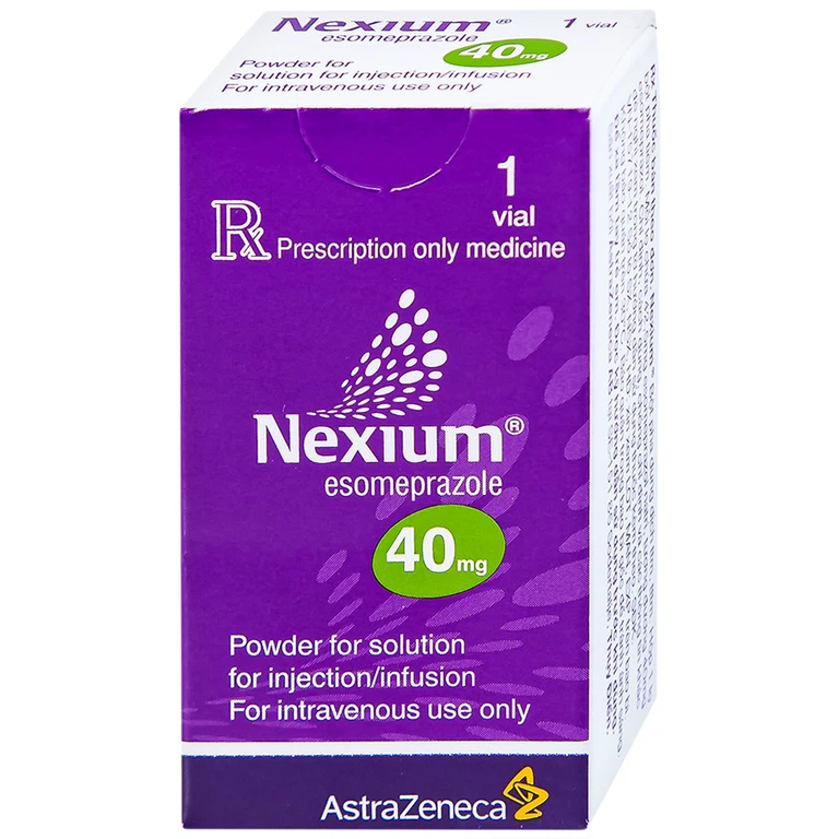 Bột pha tiêm Nexium 40mg AstraZeneca điều trị kháng tiết dịch vị, trào ngược dạ dày - thực quản (1 lọ)