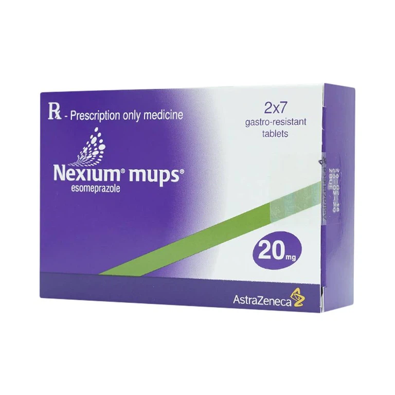 Viên nén Nexium Mups 20mg AstraZeneca điều trị trào ngược dạ dày - thực quản, loét dạ dày (2 vỉ x 7 viên)