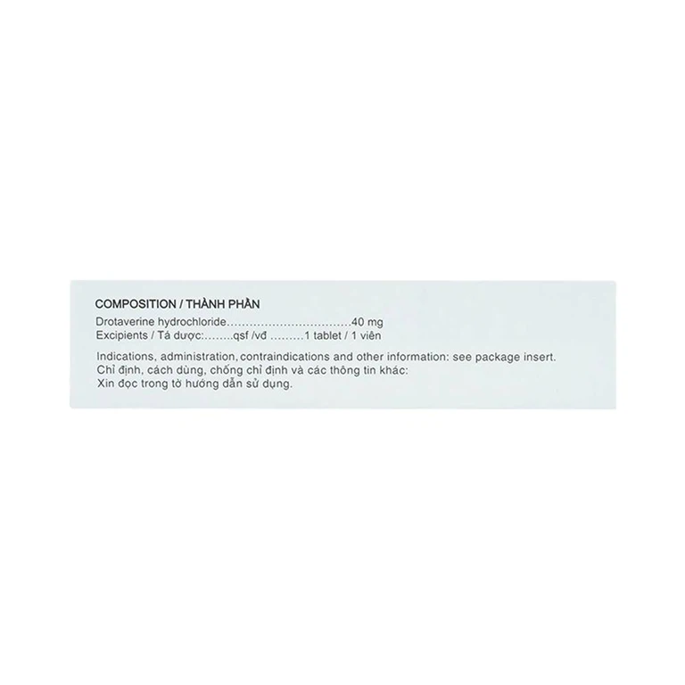 Thuốc No-spa 40mg Sanofi điều trị co thắt cơ trơn, sỏi túi mật, sỏi ống mật (5 vỉ x 10 viên)