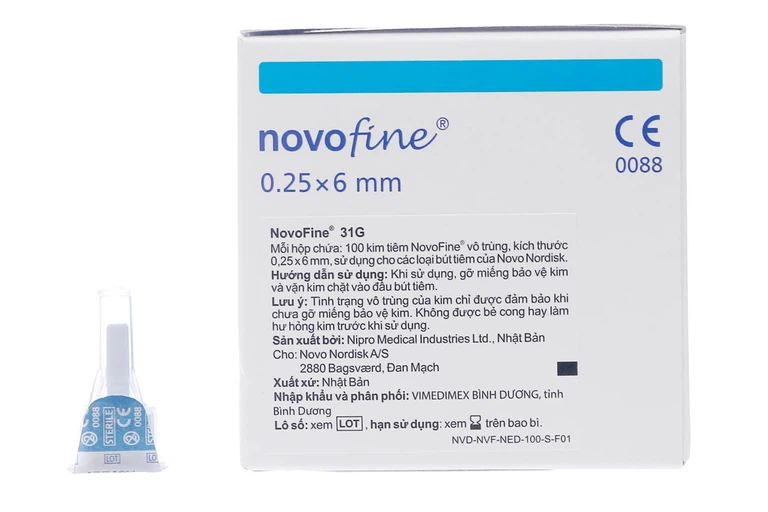 Đầu kim tiêm tiểu đường Novofine 31g Novo Nordisk dùng cho bút tiêm (100 cây)