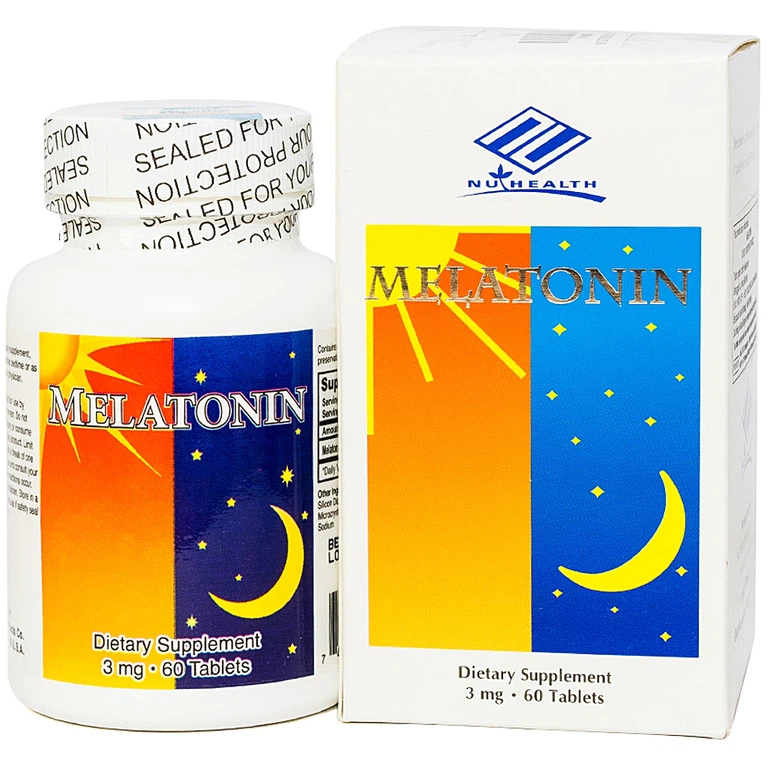 Viên uống Melatonin Nuhealth giúp điều hòa giấc ngủ, giảm căng thẳng (60 viên)