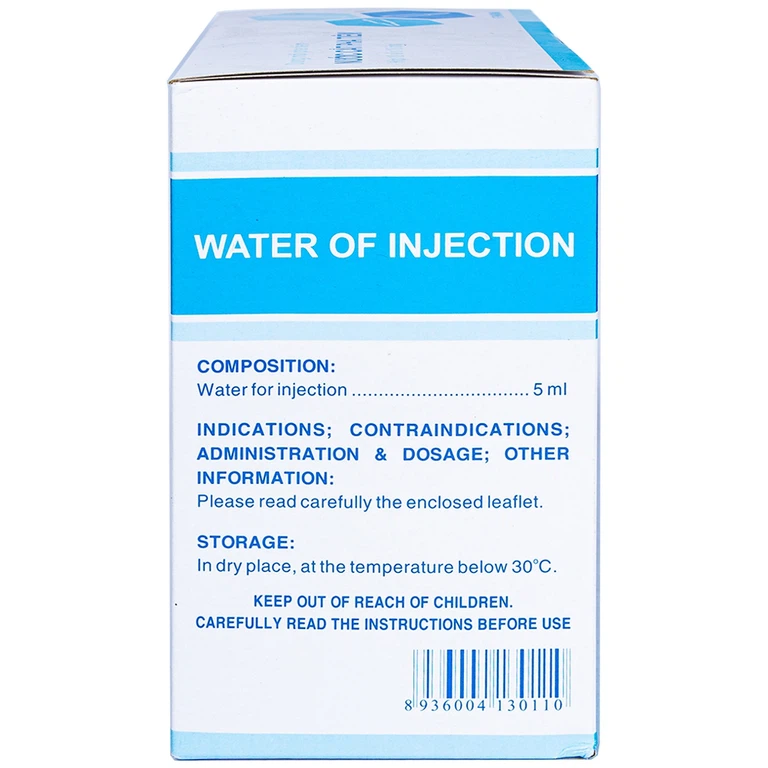 Nước cất pha tiêm Dược 3-2 hòa tan, pha loãng các chế phẩm thuốc (10 vỉ x 10 ống x 5ml)