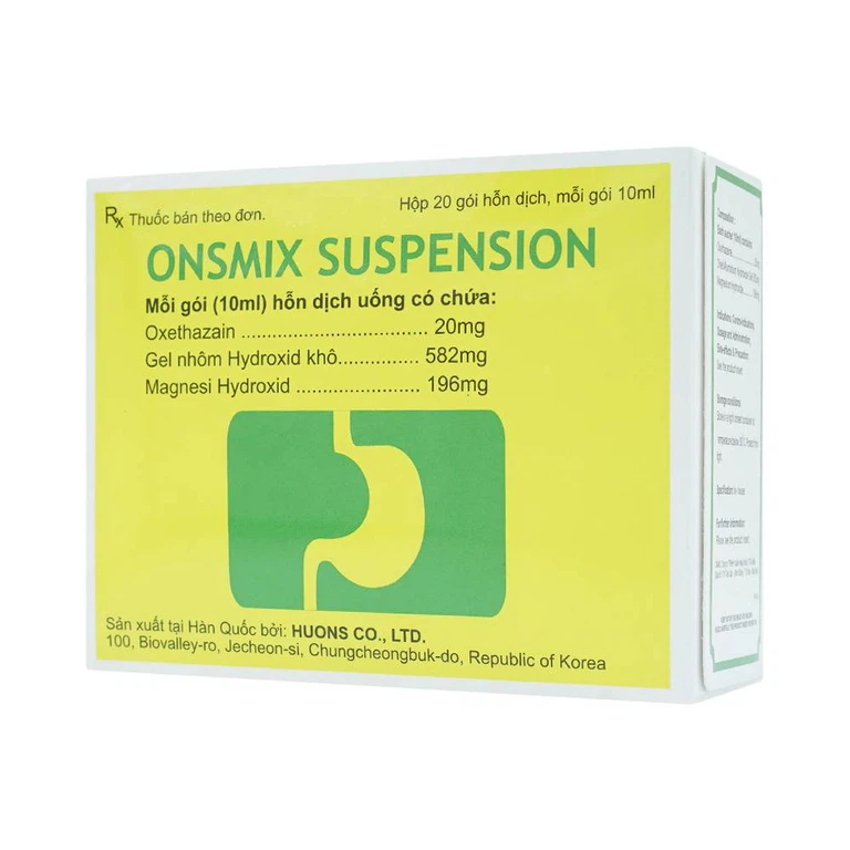 Hỗn dịch uống Onsmix Suspension Huons giảm acid dạ dày, chứng ợ nóng (20 gói x 10ml)