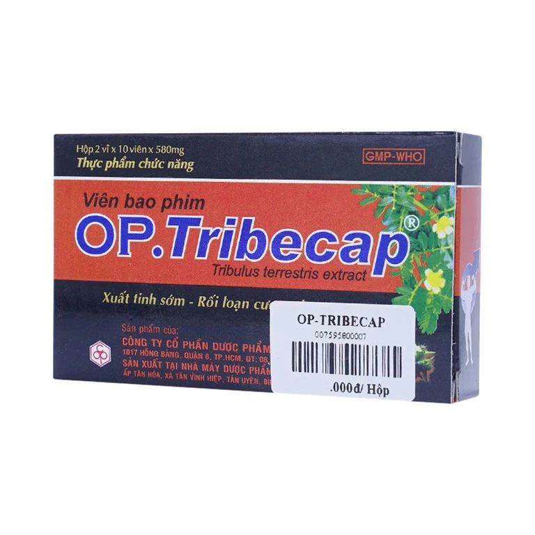Viên uống OP Tribecap OPC giúp bổ thận tráng dương, tăng cường sinh lực (2 vỉ x 10 viên)