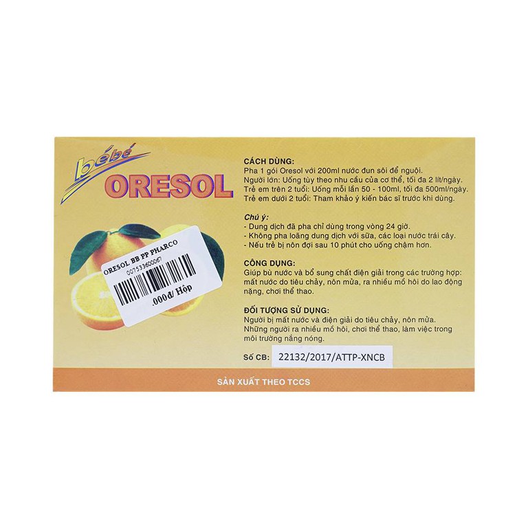 Bột pha Oresol BéBé Pharco giúp bù nước và bổ sung chất điện giải (40 gói x 5.6g)