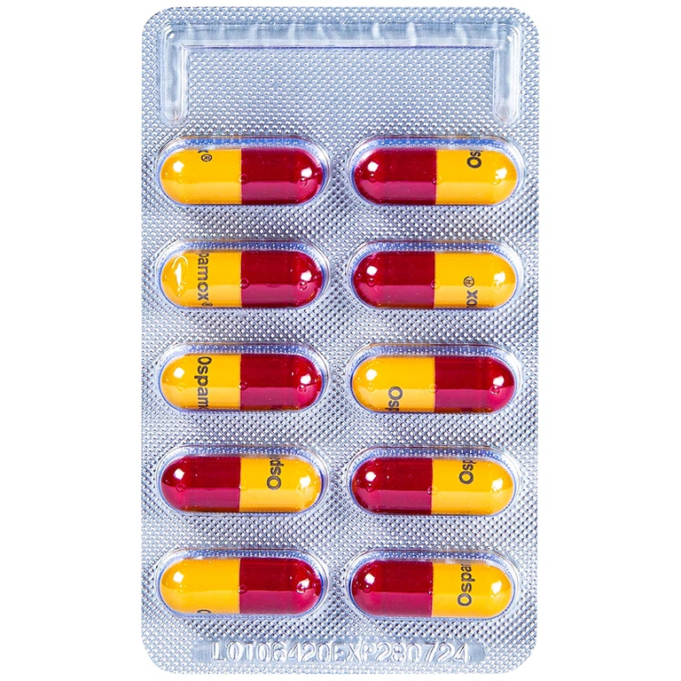 Thuốc Ospamox 500mg Imexpharm điều trị nhiễm trùng đường hô hấp, viêm phế quản (100 vỉ x 10 viên) 