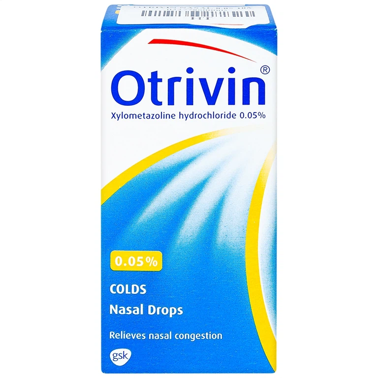 Thuốc nhỏ mũi Otrivin 0.05% GSK điều trị nghẹt mũi, sung huyết mũi họng (10ml)