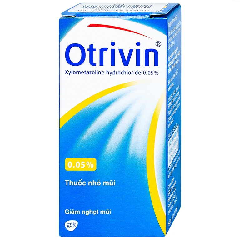 Thuốc nhỏ mũi Otrivin 0.05% GSK điều trị nghẹt mũi, sung huyết mũi họng (10ml)