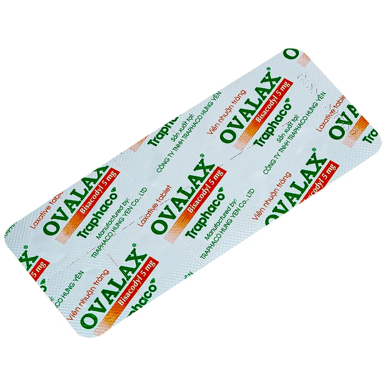 Viên nhuận tràng Ovalax 5mg Traphaco điều trị táo bón, làm sạch ruột (1 vỉ x 10 viên)