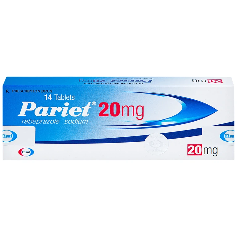 Thuốc ức chế bơm Proton Pariet 20mg Eisai điều trị loét dạ dày, tá tràng (1 vỉ x 14 viên) 