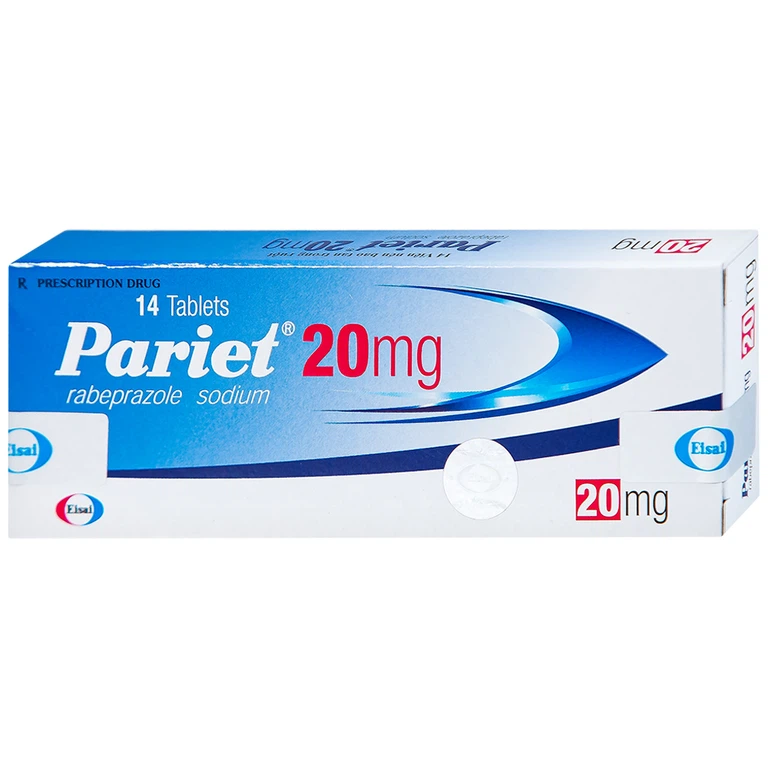 Thuốc ức chế bơm Proton Pariet 20mg Eisai điều trị loét dạ dày, tá tràng (1 vỉ x 14 viên) 