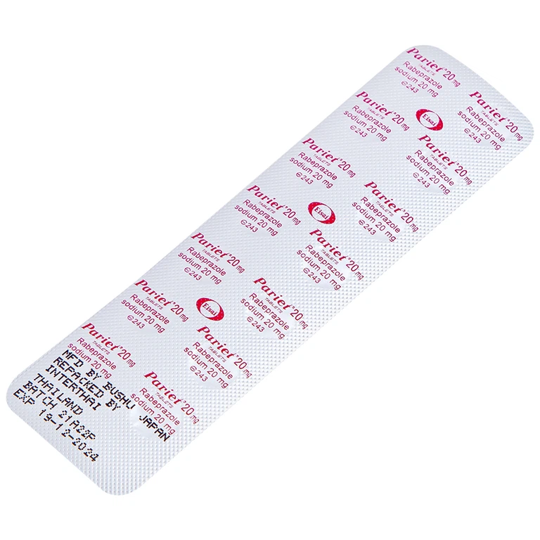 Thuốc ức chế bơm Proton Pariet 20mg Eisai điều trị loét dạ dày, tá tràng (1 vỉ x 14 viên) 