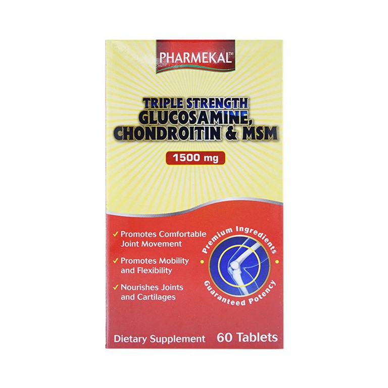 Viên uống Triple Strength Glucosamin Chondrontin MSM Pharmekal phòng ngừa và làm chậm quá trình thoái hóa khớp (60 viên)