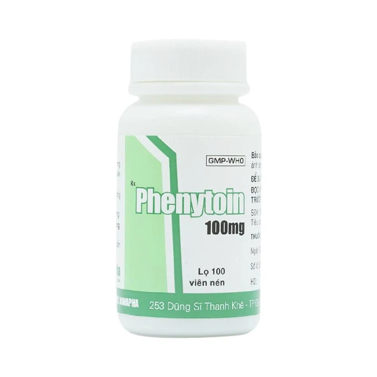 Viên nén Phenytoin 100mg Danapha điều trị động kinh cơn lớn, động kinh cục bộ (100 viên)