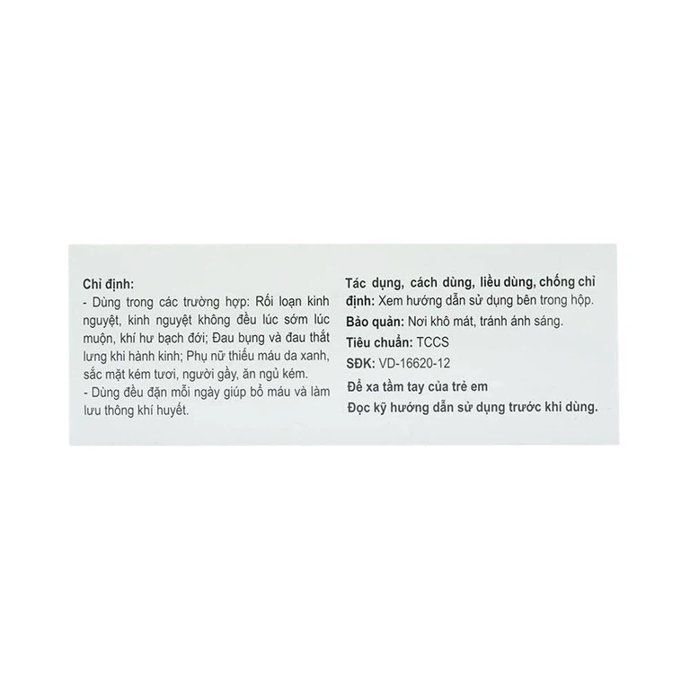 Thuốc điều kinh bổ huyết Phụ Huyết Khang YPharco điều trị rối loạn kinh nguyệt (5 vỉ x 10 viên)