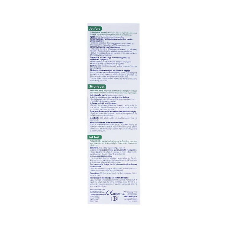 Dung dịch rửa mũi Physiomer Strong Jet làm sạch dịch nhầy đóng nghẹt trong mũi (210ml)