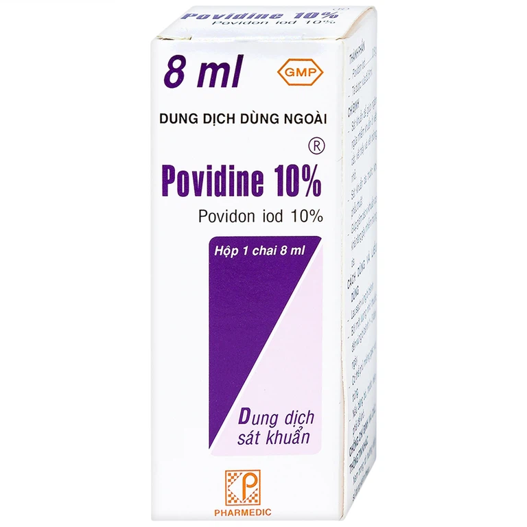 Dung dịch sát khuẩn Povidine 10% Pharmedic ngăn ngừa nhiễm khuẩn ở vết cắt, vết trầy (8ml)