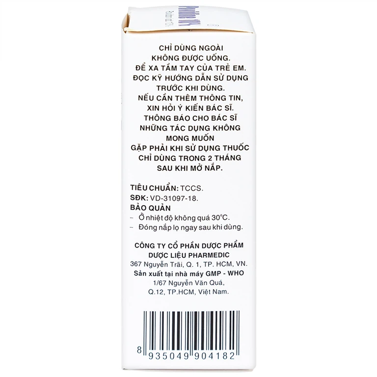 Dung dịch sát khuẩn Povidine 10% Pharmedic ngăn ngừa nhiễm khuẩn ở vết cắt, vết trầy (90ml)