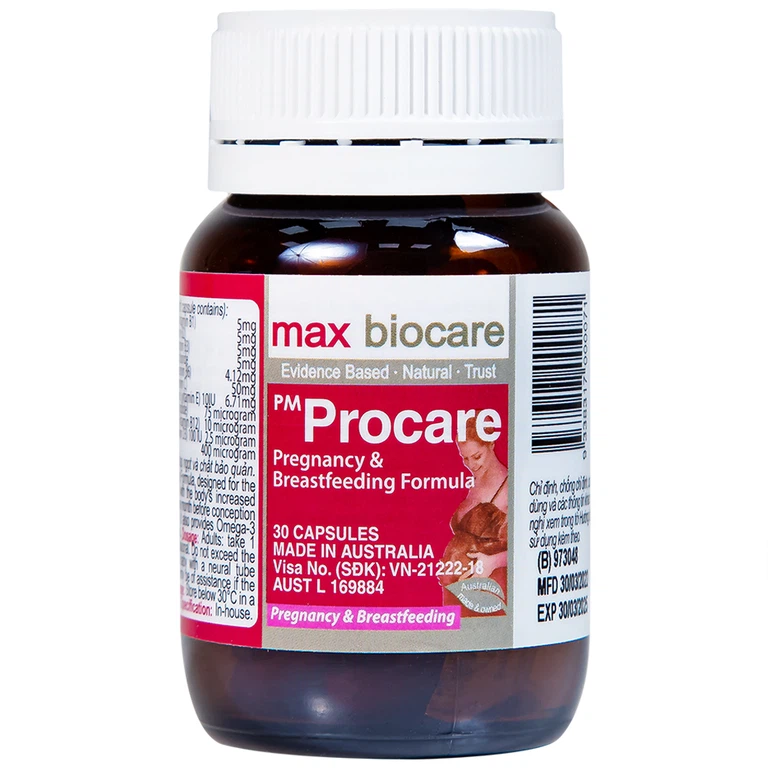 Thuốc PM Procare Catalent bổ sung DHA, EPA, Vitamin và khoáng chất (30 viên)