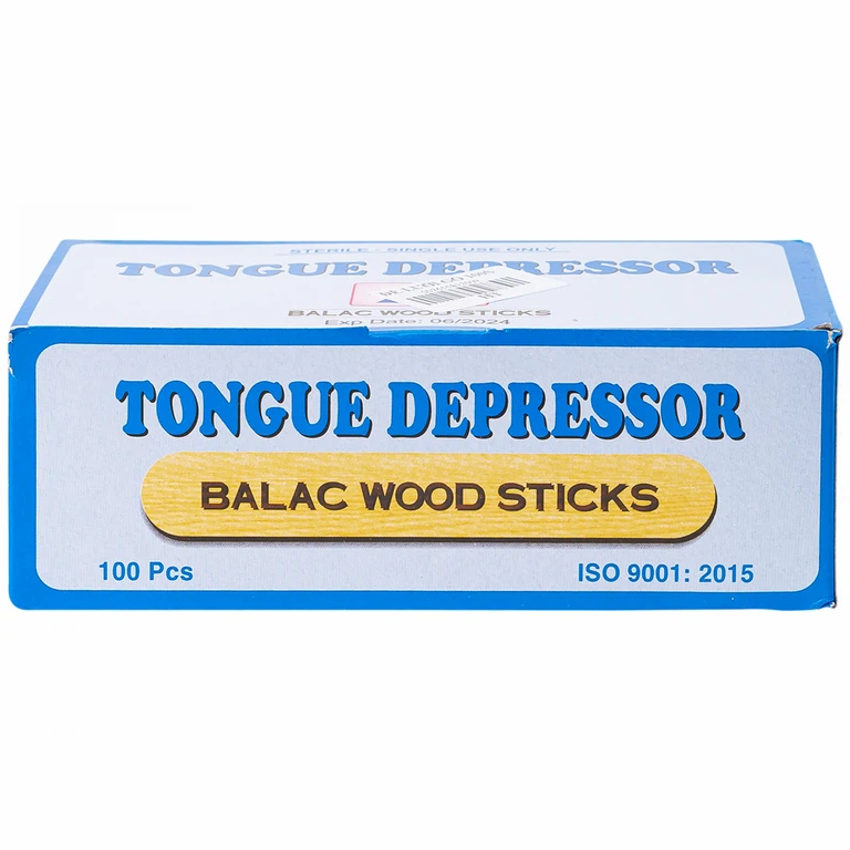 Que đè lưỡi gỗ Lạc Việt Balac Wood Sticks dùng để khám khoang miệng và cổ họng (100 cây)