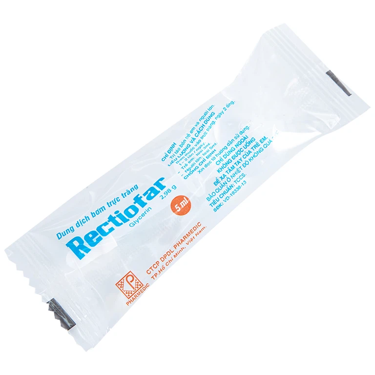 Dung dịch Rectiofar Pharmedic điều trị táo bón (40 túi x 1 ống bơm 5ml)