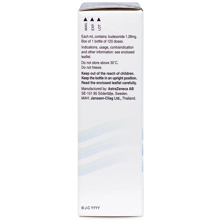 Hỗn dịch xịt mũi Rhinocort Aqua 64mcg/liều AstraZeneca điều trị viêm mũi dị ứng (120 liều)