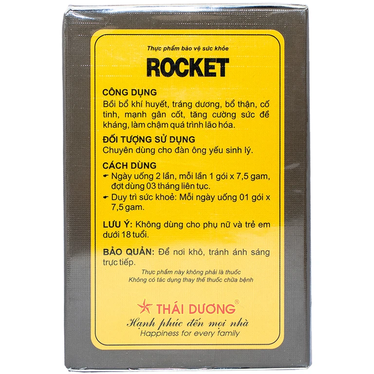 Bột hòa tan Rocket Thái Dương giúp bổ khí huyết, bổ thận, tráng dương (10 gói)