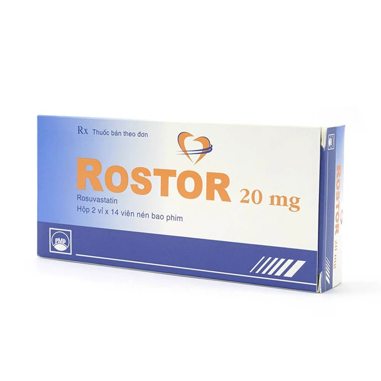 Thuốc Rostor 20mg Pymepharco điều trị tăng cholesterol nguyên phát (2 vỉ x 14 viên)