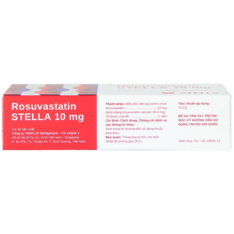 Thuốc Rosuvastatin Stella 10mg điều trị tăng cholesterol máu (3 vỉ x 10 viên)