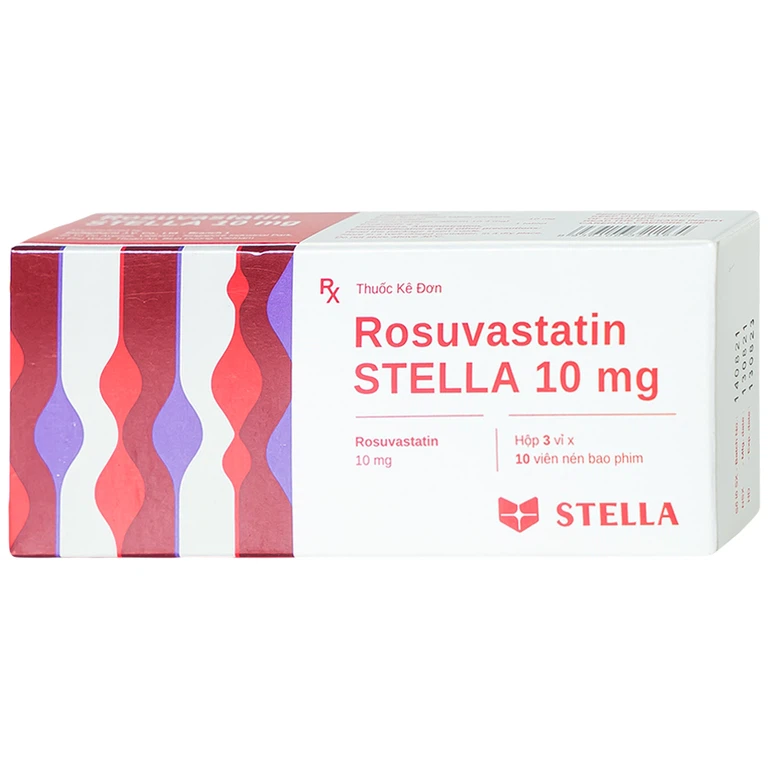 Thuốc Rosuvastatin Stella 10mg điều trị tăng cholesterol máu (3 vỉ x 10 viên)