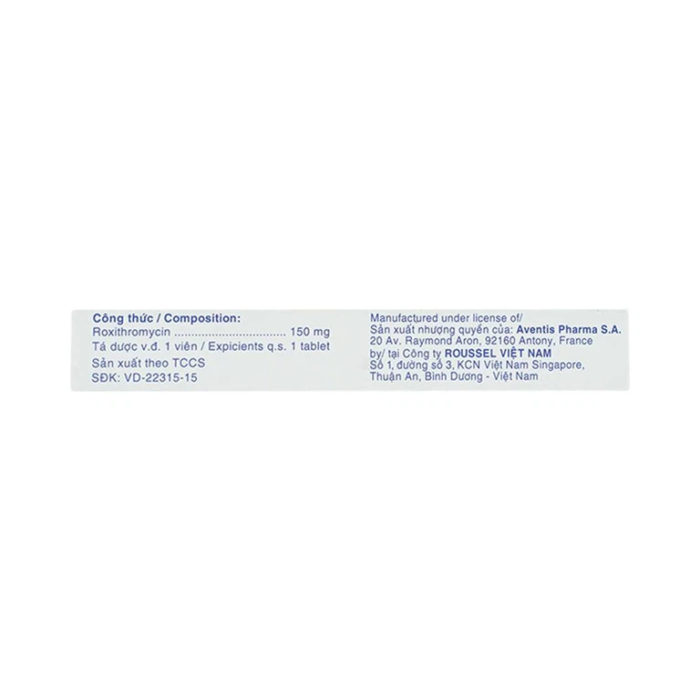 Thuốc Rulid 150mg Aventis điều trị các loại nhiễm khuẩn, bệnh bạch hầu, ho gà (1 vỉ x 10 viên)