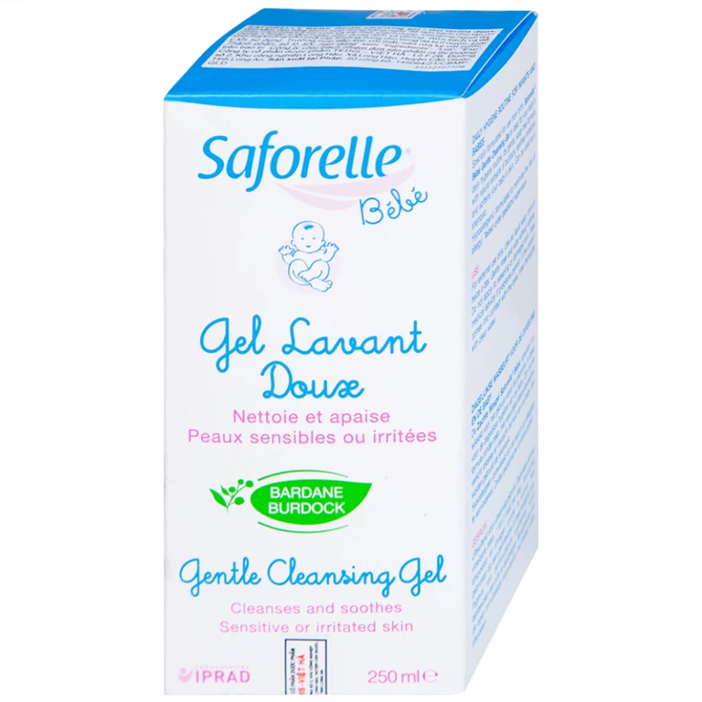 Gel tắm dịu nhẹ Saforelle Bébé Gel Lavant Douse cho làn da nhạy cảm của trẻ sơ sinh và trẻ nhỏ (250ml)