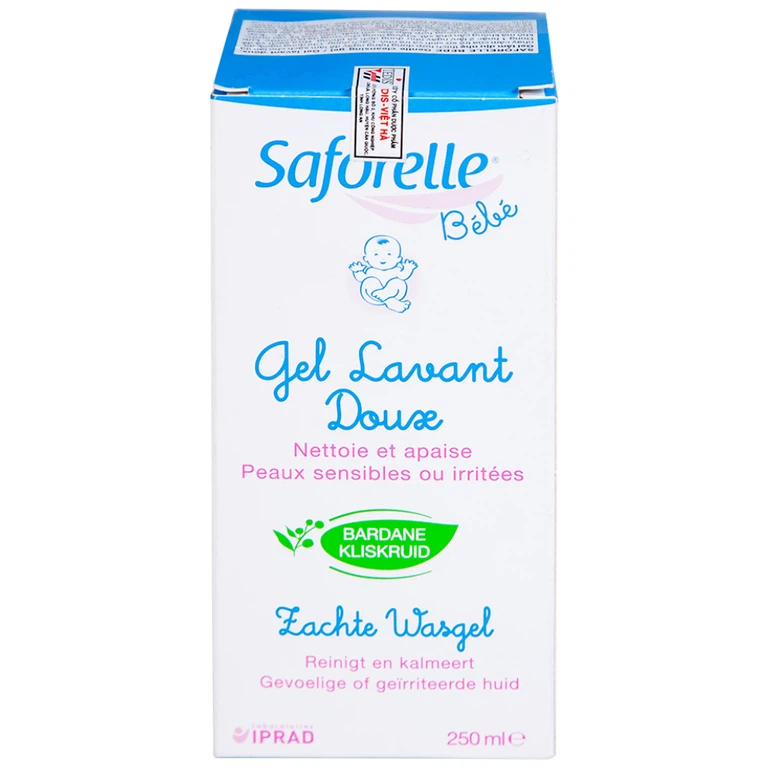 Gel tắm dịu nhẹ Saforelle Bébé Gel Lavant Douse cho làn da nhạy cảm của trẻ sơ sinh và trẻ nhỏ (250ml)