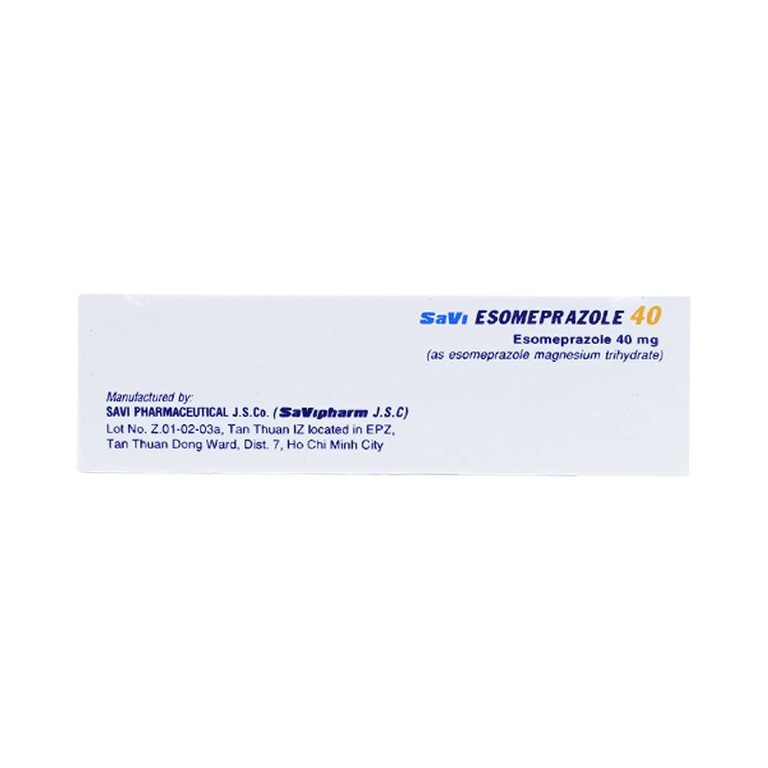 Thuốc Savi Esomeprazole 40 điều trị viêm loét dạ dày, tá tràng (2 vỉ x 7 viên)