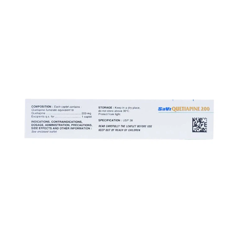 Thuốc Savi Quetiapine 200 điều trị tâm thần phân liệt (3 vỉ x 10 viên)