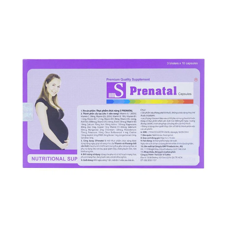 Viên uống S Prenatal bổ sung vitamin và khoáng chất (3 vỉ x 10 viên)