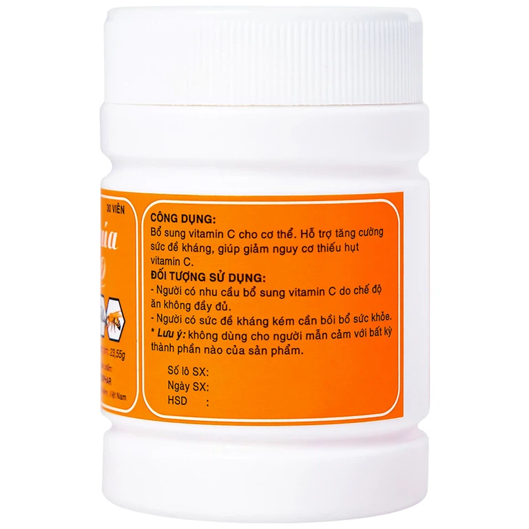 Viên ngậm Sữa Ong Chúa Vitamin C Mekophar bổ sung vitamin C cho cơ thể (24 hộp lẻ x 30 viên)