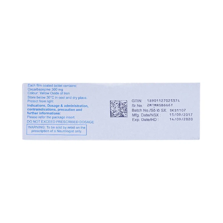 Thuốc Sunoxitol 300 Sun Pharma điều trị động kinh cục bộ (5 vỉ x 10 viên)