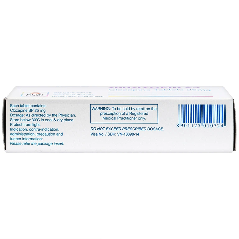 Thuốc Sunsizopin 25 Sun Pharma điều trị chứng tâm thần phân liệt (5 vỉ x 10 viên)