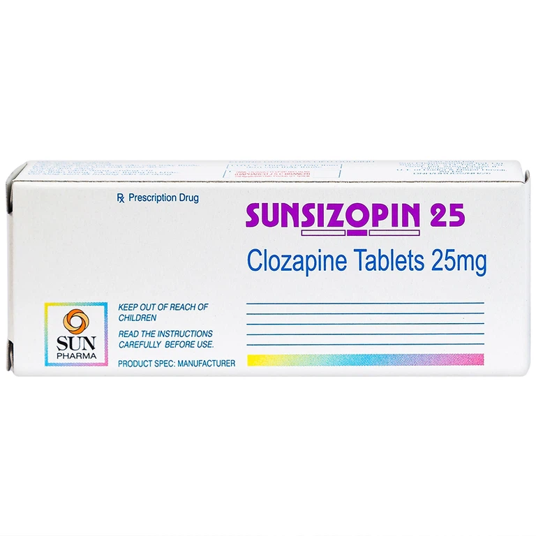 Thuốc Sunsizopin 25 Sun Pharma điều trị chứng tâm thần phân liệt (5 vỉ x 10 viên)