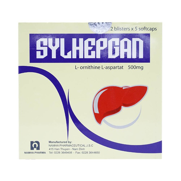 Thuốc Sylhepgan Nam Hà điều trị tăng amoniac huyết (12 vỉ x 5 viên)