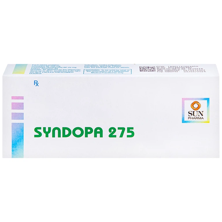 Thuốc Syndopa 275 Sun Pharma điều trị triệu chứng bệnh Parkinson (5 vỉ x 10 viên)