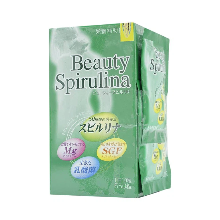 Tảo viên Beauty Spirulina tăng sức đề kháng, chống táo bón (550 viên)