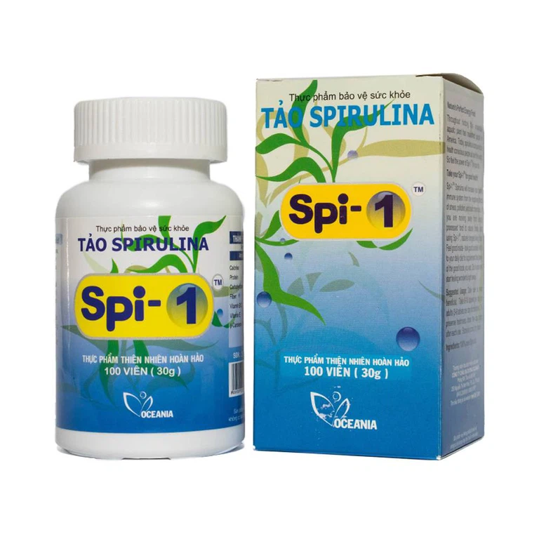 Viên uống Tảo Spirulina Spi-1 Oceania cung cấp các chất đạm (100 viên)