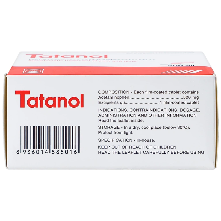 Thuốc Tatanol giảm đau, hạ sốt (10 vỉ x 10 viên)
