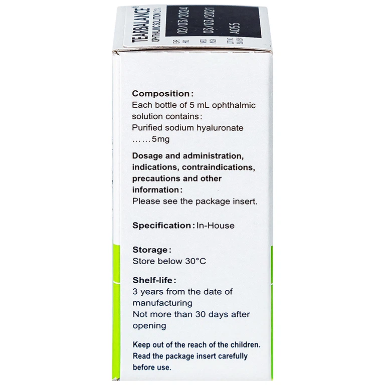 Dung dịch thuốc nhỏ mắt Tearbalance 0.1% điều trị tổn thương biểu mô kết - giác mạc (5ml)